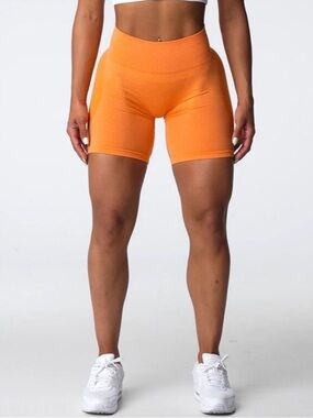 NVGTN Sunset Orange Contour Seamless Athletic Compression Shorts Size Large